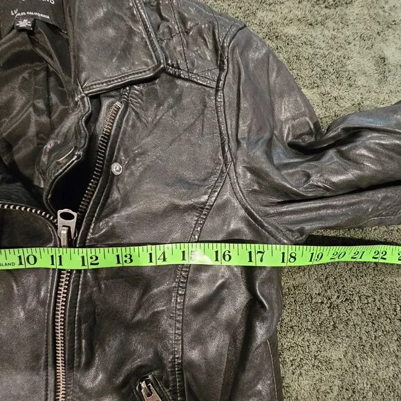 Black Leather Lucky Brand Jacket - Picture 8 of 11